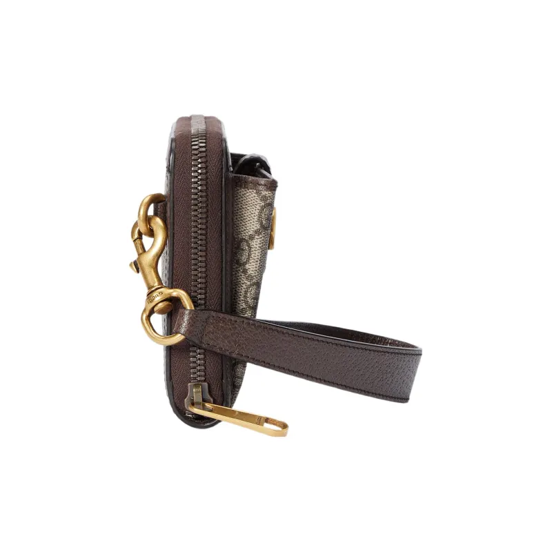 GUCCI Ophidia Canvas With Leather Binding Wallet Men's Beige & Ebony-2