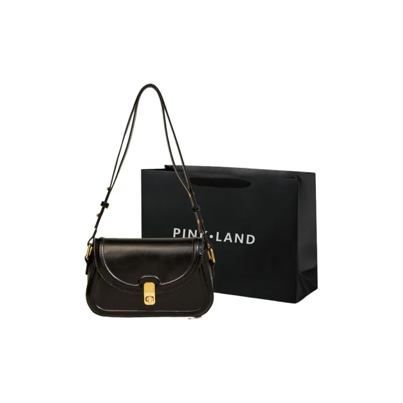 PINK·LAND PU Shoulder Bag Crossbody Bag Shoulder Bag Women's Black Ecru/Pink Purple/Coffee-0