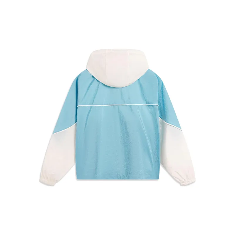 LiNing Sports Trend Series Trench Coat Women's Light Lake Blue Ivory Multicolor-1