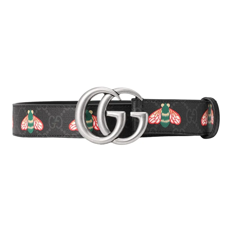 GUCCI Canvas Leather Belts Men's Width  3cm-0