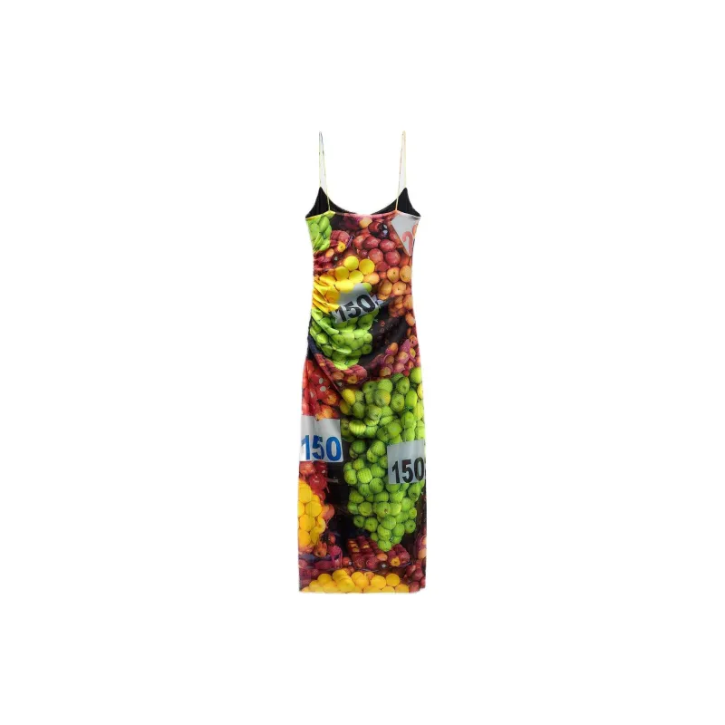 ZARA Slip Dress Women's Gray White-1