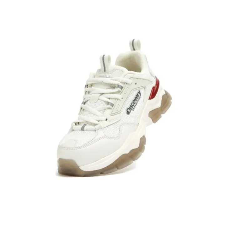 Discovery Expedition Cushioning Wear Resistant Low Top Chunky Sneakers Unisex Beige Red-2