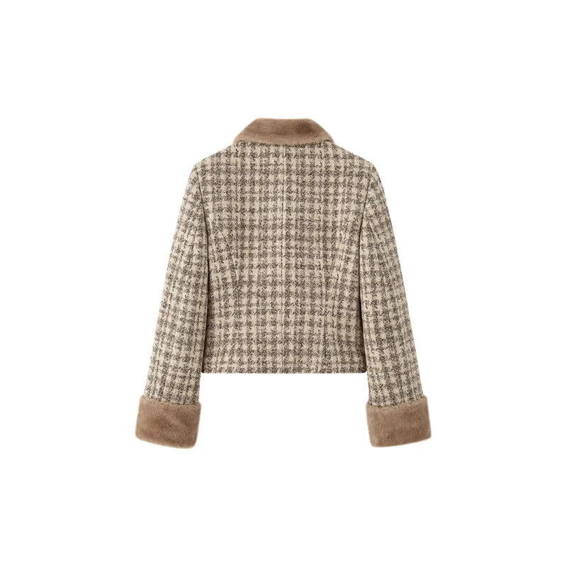 Luqingyi Velvet-feel Coat Women's Brown-1