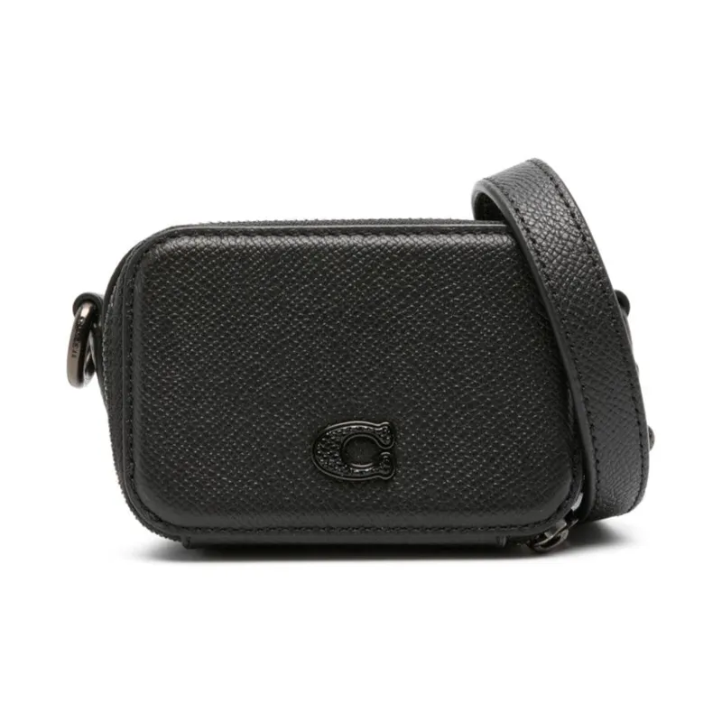 COACH Cow Leather Crossbody Bag Men's Obsidian Black-0