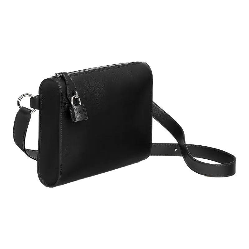 HERMES Nouvelle Pochette Urbaine Evergrain Calfskin Shoulder Bag Crossbody Bag Women's 89 Noir Black-1