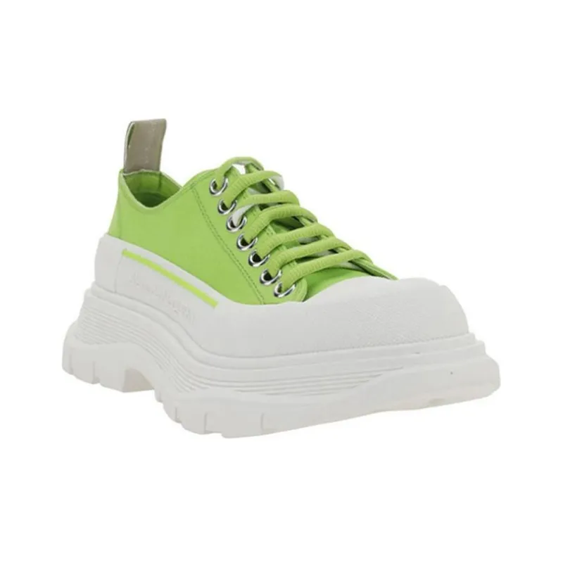 Alexander McQueen Tread Slick Low Lace Up 'Lime Green White' Women's-2