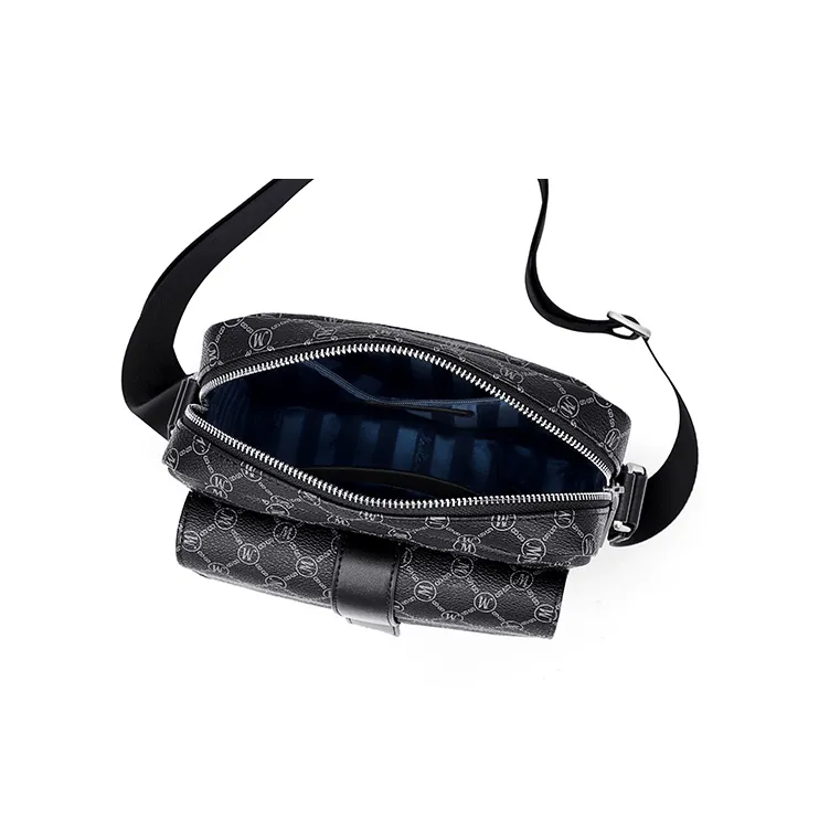 MashaLanti PVC And Synthetic Leather Backpack Briefcase Crossbody Bag Medium Size Men's Black-4