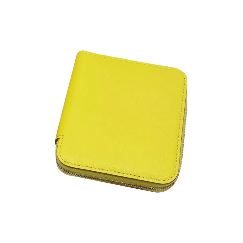 HERMES Silk'In Evercolor Leather Wallet Unisex Lemon-0