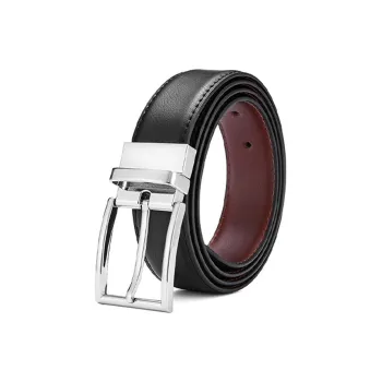 AAJF Genuine Leather Belt Rotating Pin Buckle Belt Belt Casual Versatile Double-Sided Cow Leather Men's