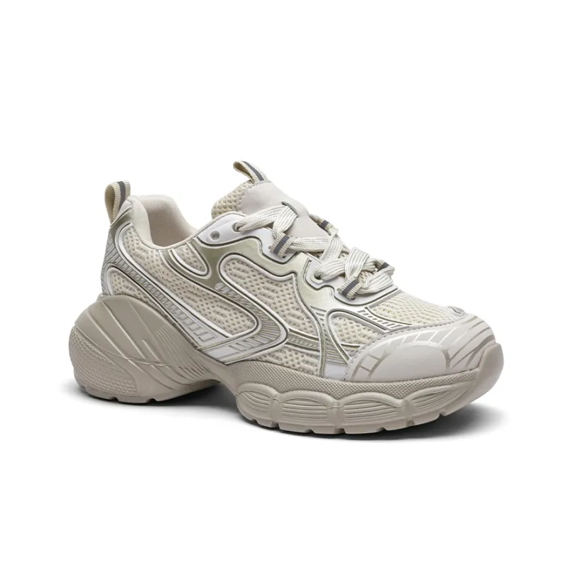 TOOMANYSHOES Grand Slam Low Top Chunky Sneakers Women's Champagne-1