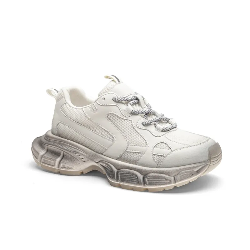 TOOMANYSHOES Beauty Campus Low Top Chunky Sneakers Women's Ecru-1