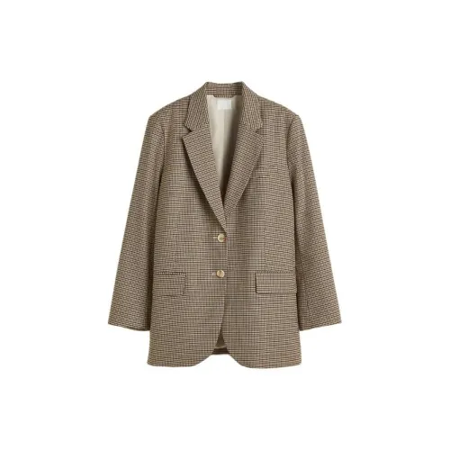 H&M Business Suits Women's Beige/Houndstooth