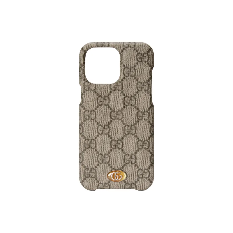 GUCCI Ophidia Canvas IPhone 14 Pro Max Protective Case And Bag Merchandise Men's Beige & Ebony-0