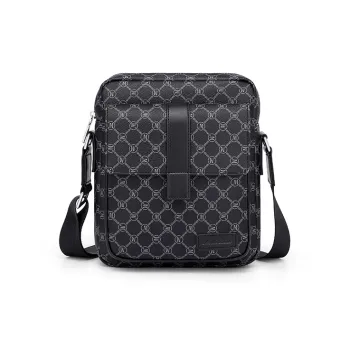 MashaLanti PVC And Synthetic Leather Backpack Briefcase Crossbody Bag Medium Size Men's Black