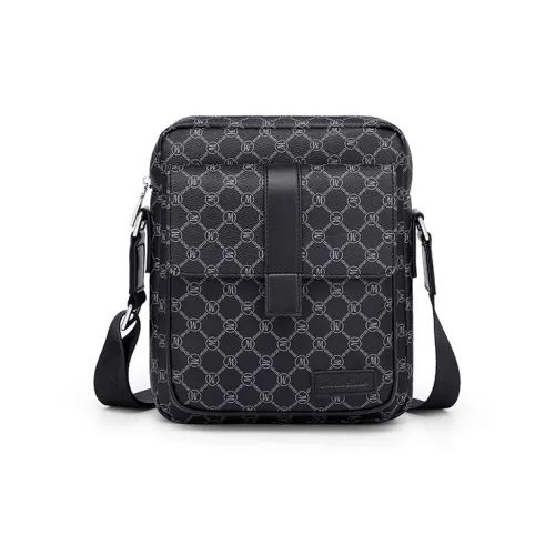 MashaLanti PVC And Synthetic Leather Backpack Briefcase Crossbody Bag Medium Size Men's Black
