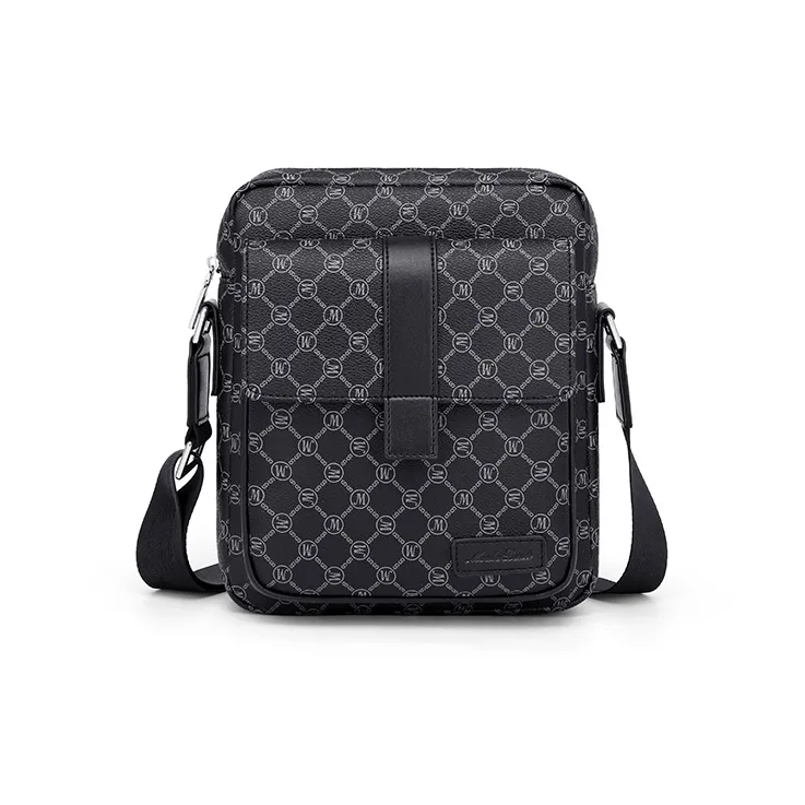 MashaLanti PVC And Synthetic Leather Backpack Briefcase Crossbody Bag Medium Size Men's Black-0