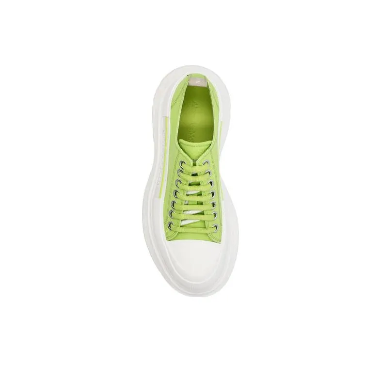 Alexander McQueen Tread Slick Low Lace Up 'Lime Green White' Women's-4