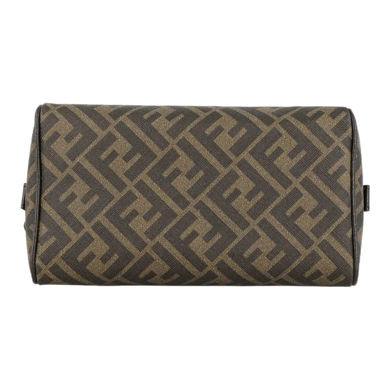FENDI Cow Leather Makeup Bag Men's Brown-3