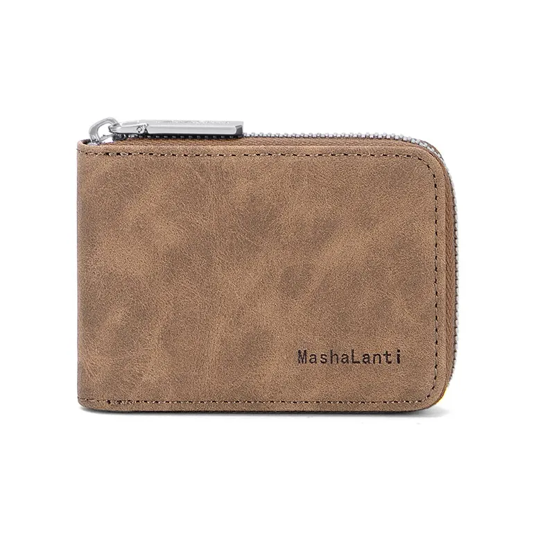 MashaLanti Microfiber Synthetic Leather Card Holder Regular Men's Coffee-1