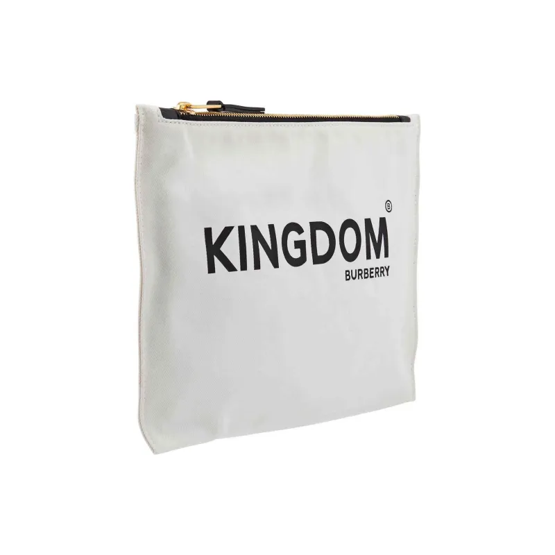 Burberry Cotton Clutch Medium Size Men's Chalk White-1