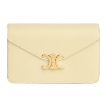 CELINE Cow Leather Wallet Regular Women's Sunshine Yellow