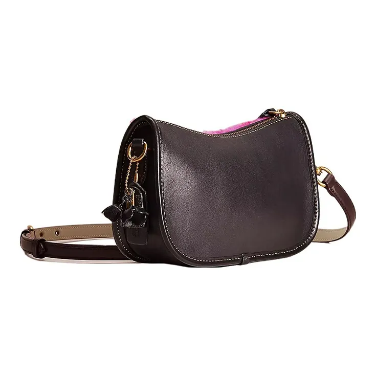 COACH Swinger Glove Tanning Shoulder Bag Handbag Shoulder Bag Medium Size Women's Rose Red Purple-1