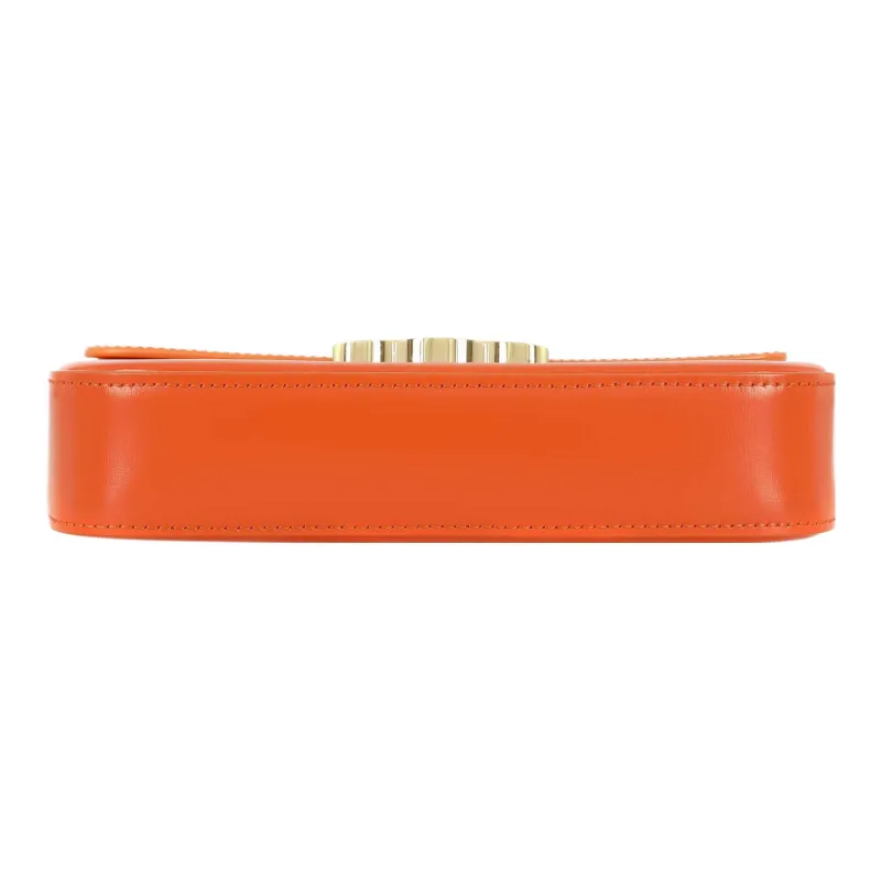 CELINE Triomphe Shiny Cow Leather Crossbody Bag Women's Bright Orange-3