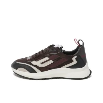 BALLY Outline Collection Breathable Low Top Casual Shoes Men's Black, Gray, & Brown Multicolor