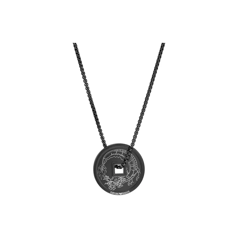 EMPORIO ARMANI Stainless Steel Necklaces Men's Black-0
