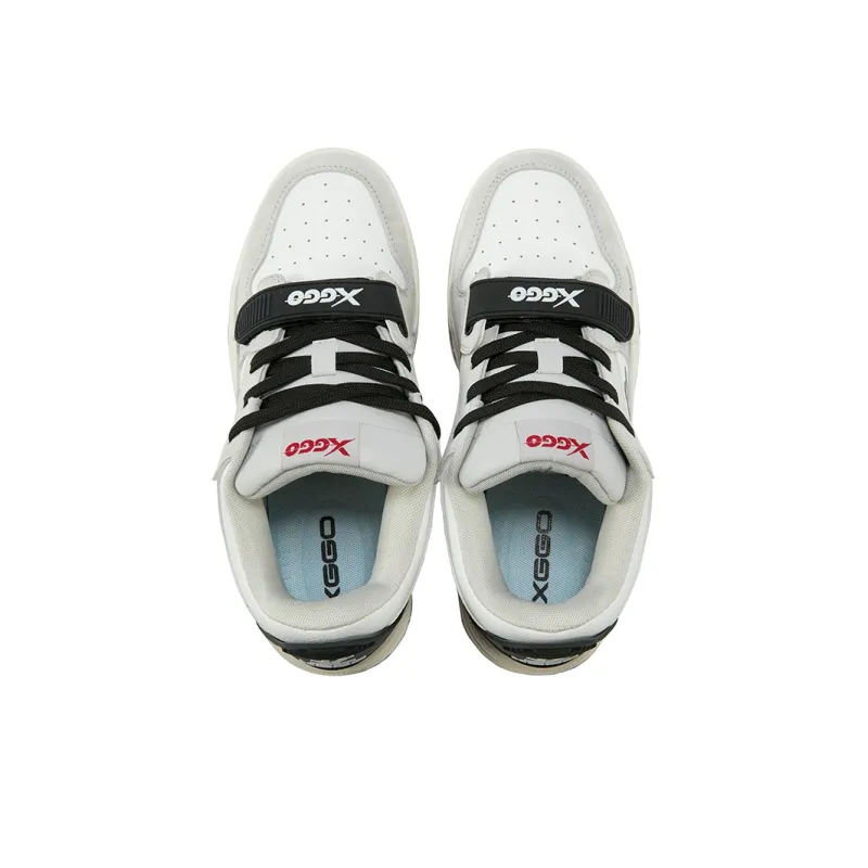 XIANGGUAN XGGO Wear Resistant Slip Resistant Low Top Skateboard Shoes Unisex Gray White-4