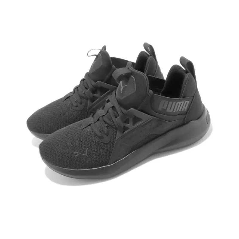 PUMA Softride Cushioning, Wear Resistant Low Top Casual Shoes Men's Black-2