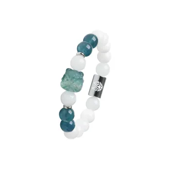 Rastaclat Chalcedony Small Lion Chinese Style Jade Bracelet Unisex