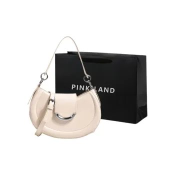 PINK·LAND PU Shoulder Bag Crossbody Bag Regular Women's Ecru/Green/Pink Blue/Black Khaki