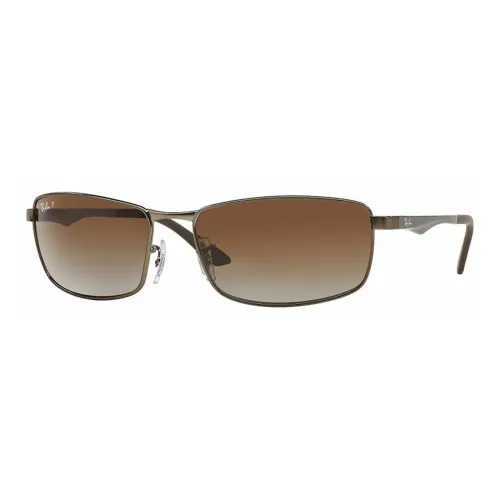 RayBan Aluminum Rubber Irregular Shape Sunglasses Men's Silver
