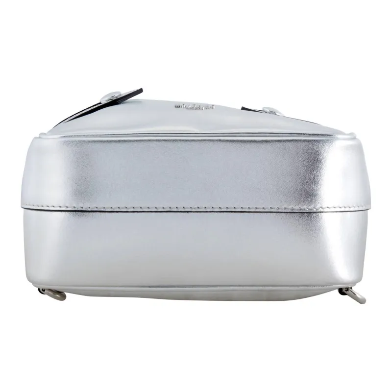 MOSCHINO Leather Backpack Regular Women's Silver-4