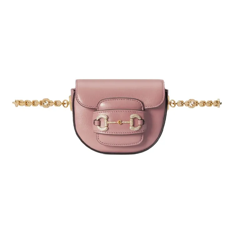 GUCCI Horsebit 1955 Leather Fanny Pack Regular Women's Pink-2