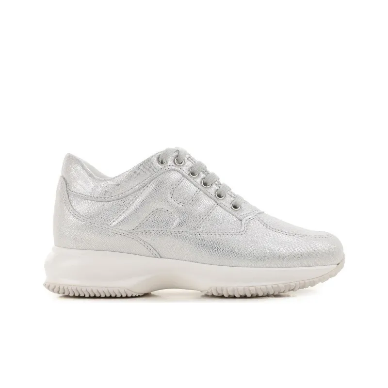 HOGAN Interactive Low Top Casual Shoes Women's Silver White-1