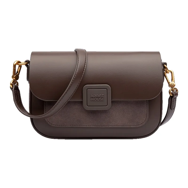MESUCA ×Disney/Disney Minnie Collaboration PU Crossbody Bag Shoulder Bag Small Size Women's Dark Coffee-1
