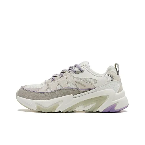 QIAODAN Chunky Sneakers Women's Low-Top Cream White