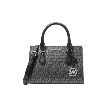 MICHAEL KORS Coated Canvas Tote Bag, Shopping Bag, Handbag, Shoulder Bag, Crossbody Bag Trumpets Women's Black