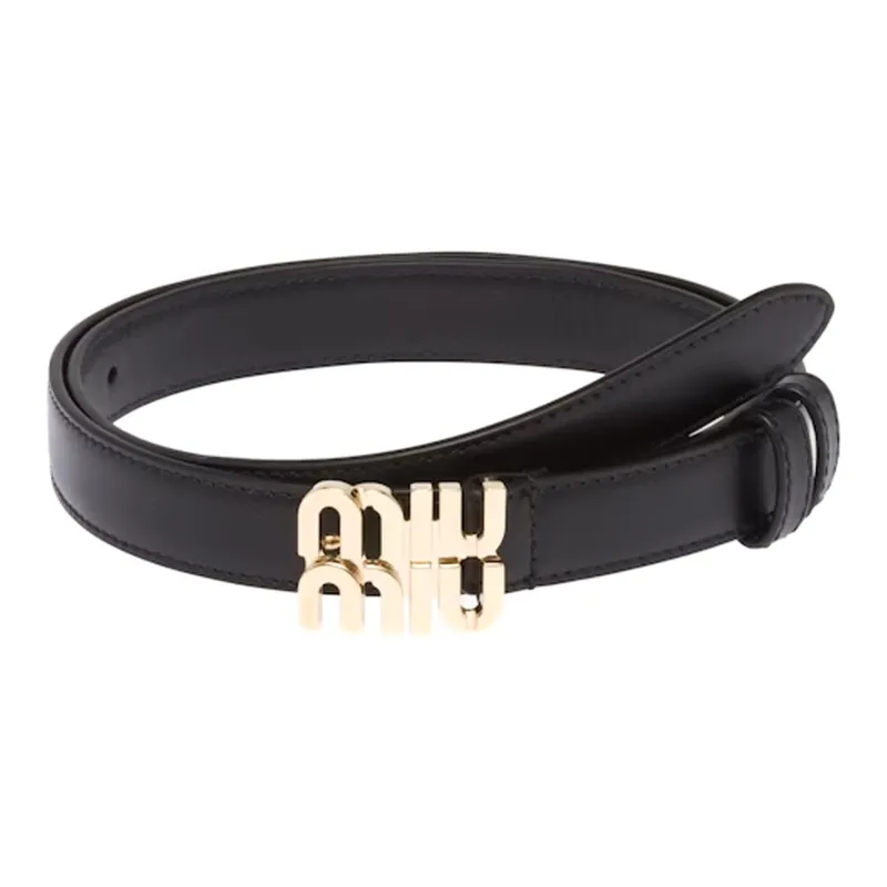 MIU MIU 3D Effect Logo Women's Black 2CM-0