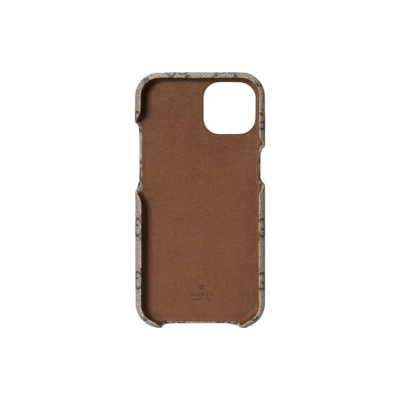 GUCCI Ophidia Canvas IPhone 14 Protective Cover Bag Accessory Men's Beige & Ebony-1