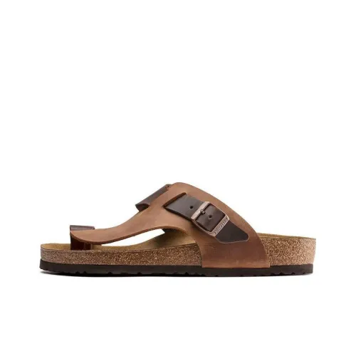 Birkenstock Slip-Resistant Antibacterial Flip Flops Men's Brown Regular
