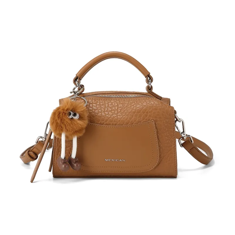 MEXICAN Polyurethane Handbag, Crossbody Bag Regular Women's Black/Ecru/Brown-6