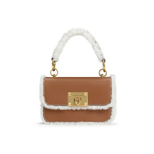 CHARLES&KEITH Fabric Small CK Bag Small Square Bag Handbag Crossbody Bag Small Size Women's Pink Pink/Camel Camel