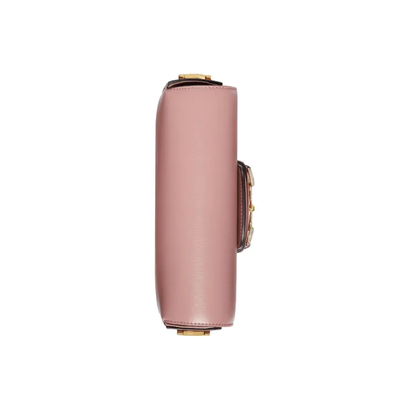 GUCCI Horsebit 1955 Leather Shoulder Bag Mini Women's Pink-5