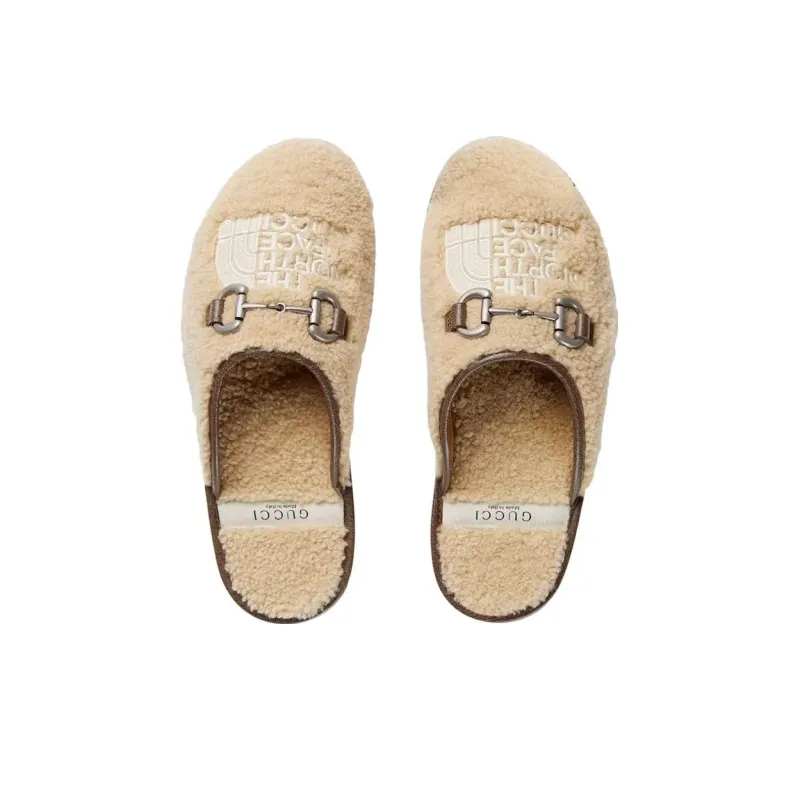 GUCCI X The North Face Slippers Beige Wool-3