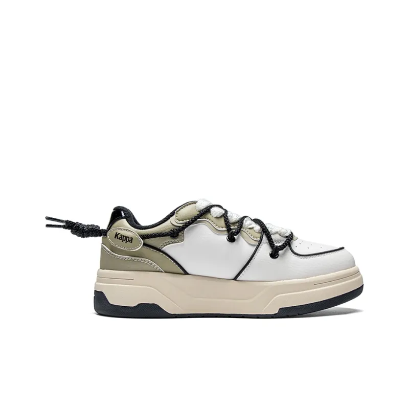 Kappa Anti Slip Wear Resistant Low Top Skateboard Shoes Unisex Heron Feather White/Khaki-1