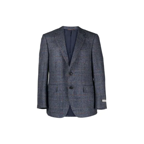 CANALI Logo-patch Check-pattern Blazer