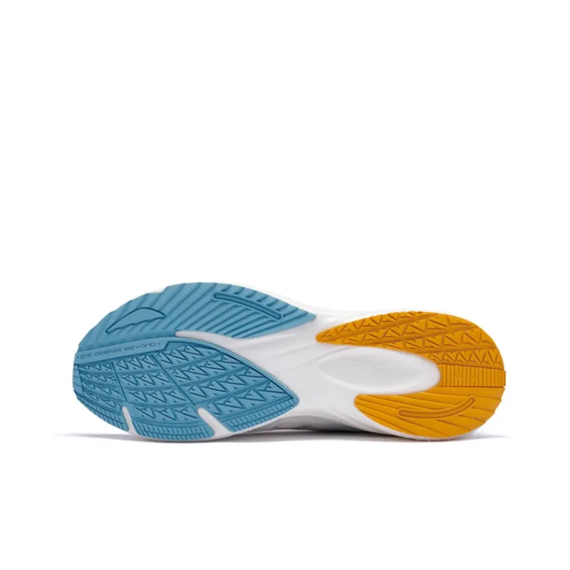 361° QU!KFOAM Cushioned Wear-Resistant Slip-Resistant Low-Top Running Shoes Men's Beige Blue-4
